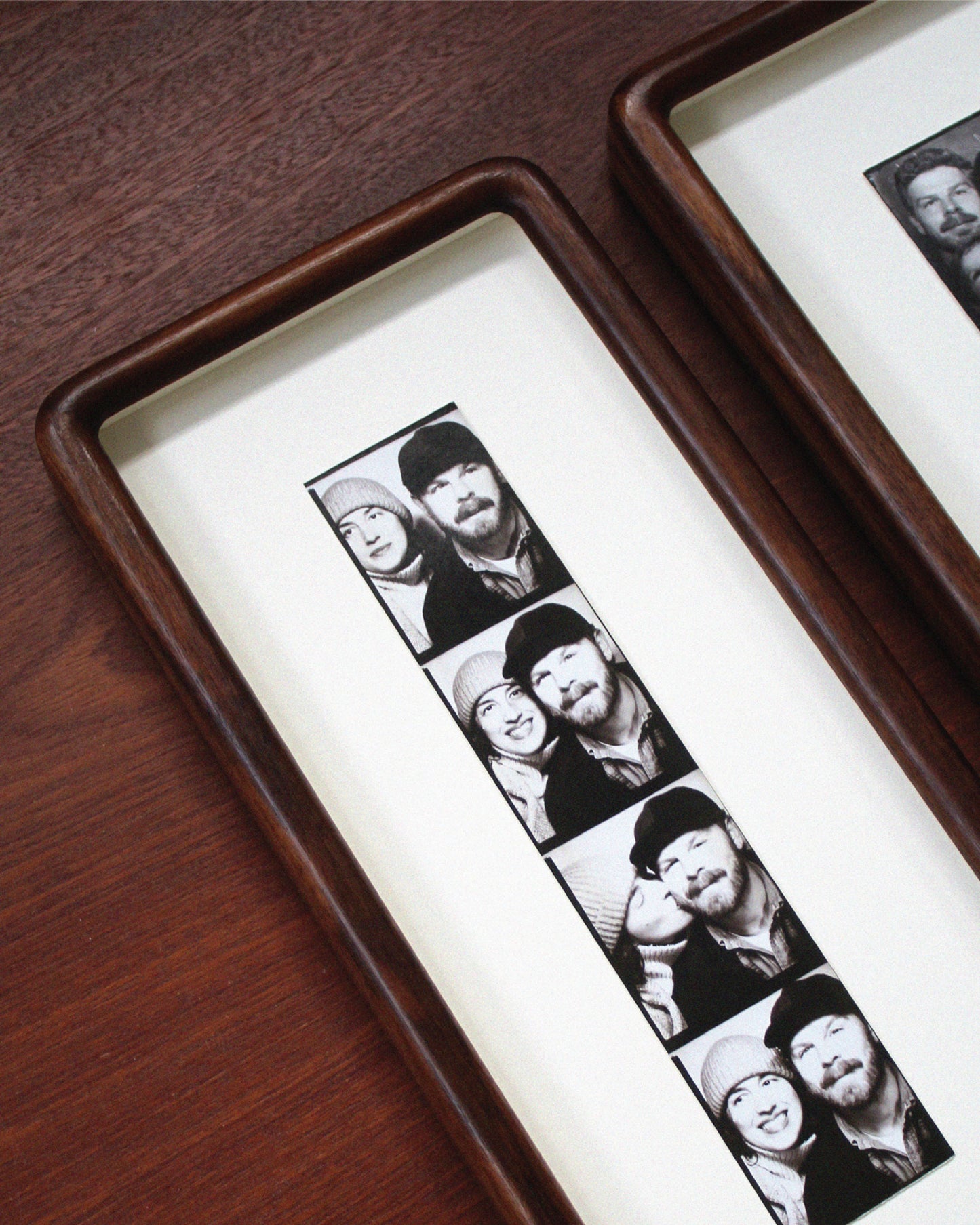 Photo strip rounded corner frame — Polished walnut