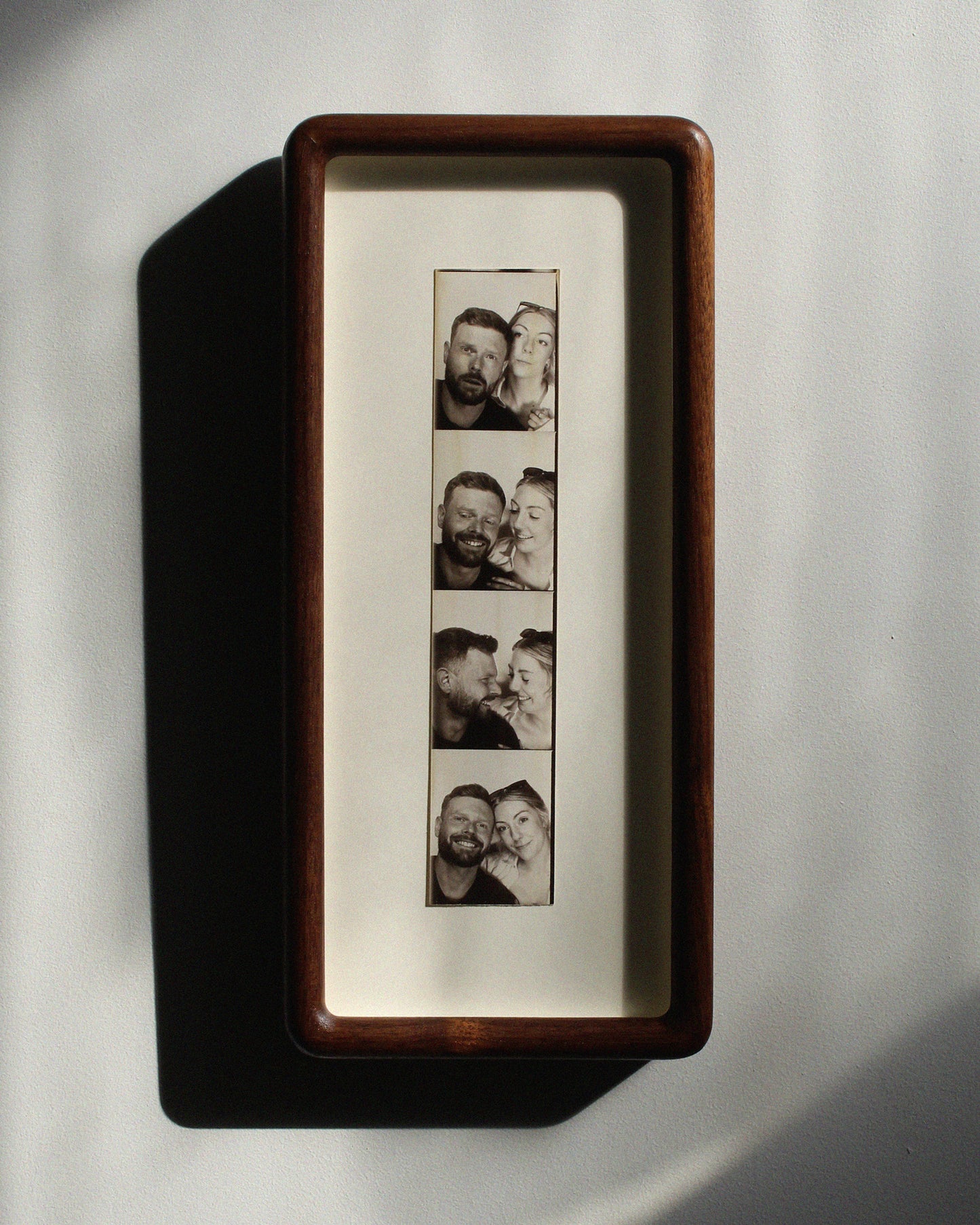 Photo strip rounded corner frame — Polished walnut
